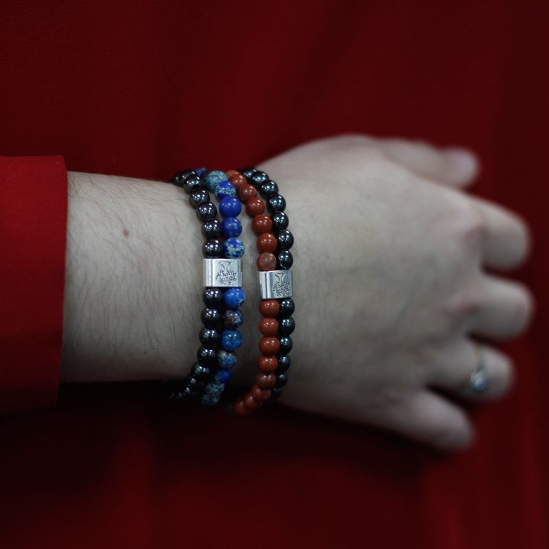 Dubbele Magnetische Edelsteen Armband - Sodaliet