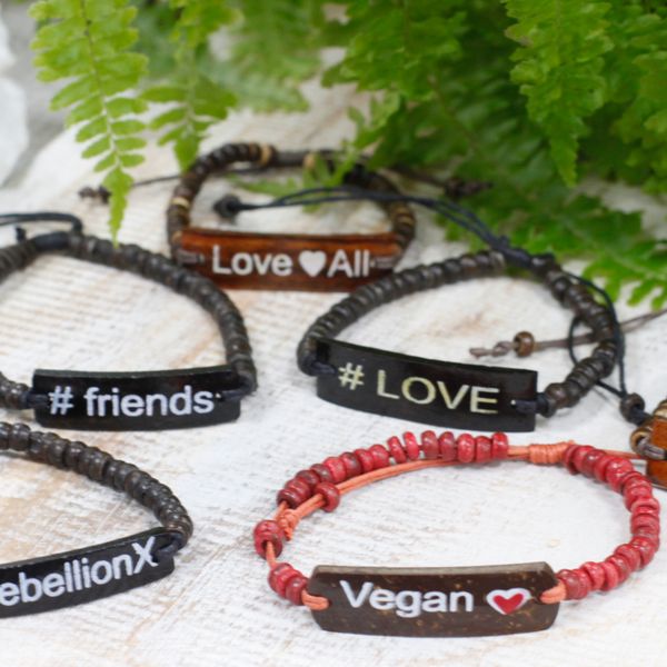 Kokos Slogan Armbanden - Vegan