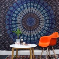 Bedsprei/Wandkleed Katoen - Enkel - Mandala Olifant - 140 x 210 cm