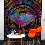 Bedsprei/Wandkleed Katoen - Dubbel - Olifant Hoofd - 235 x 210 cm