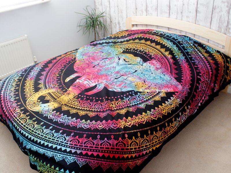 Bedsprei/Wandkleed Katoen - Dubbel - Olifant Hoofd - 235 x 210 cm