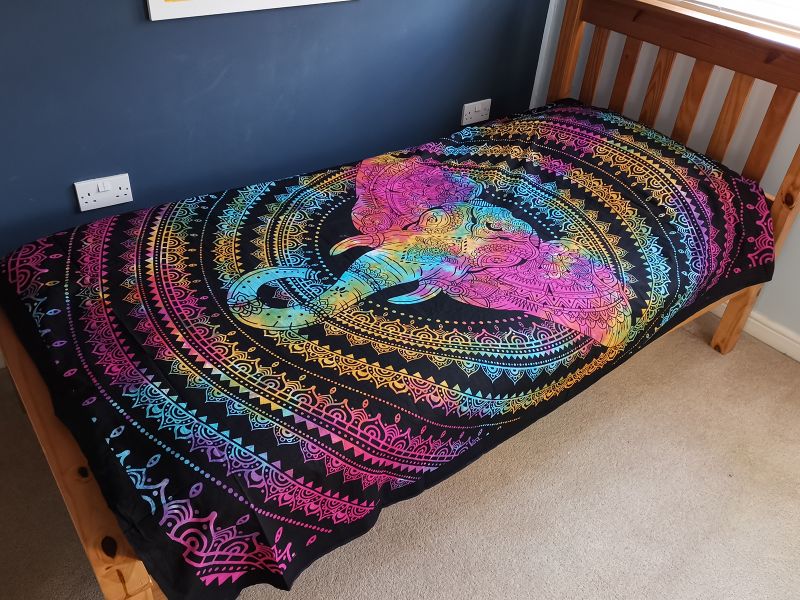 Bedsprei/Wandkleed Katoen - Enkel - Olifant Hoofd - 140 x 210 cm