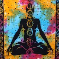 Bedsprei/Wandkleed Katoen - Dubbel - Chakra Boeddha - 235 x 210 cm