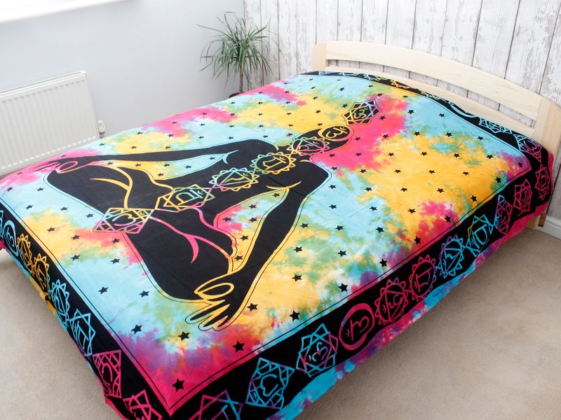 Bedsprei/Wandkleed Katoen - Dubbel - Chakra Boeddha - 235 x 210 cm