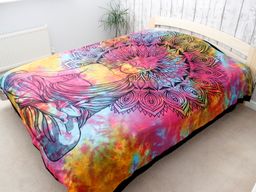 Bedsprei/Wandkleed Katoen - Dubbel - Vreedzame Boeddha - 235 x 210 cm