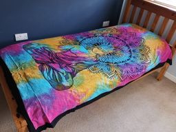 Bedsprei/Wandkleed Katoen - Enkel - Vreedzame Boeddha - 140 x 210 cm