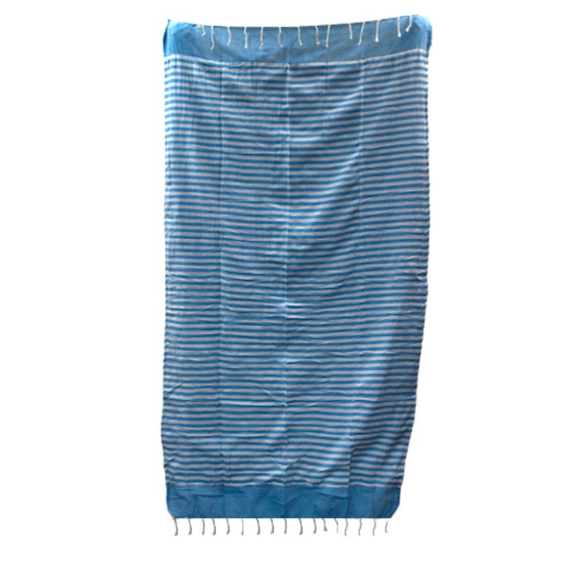 Katoenen Pareo Strandplaid - Hemels Blauw - 100 x 180 cm