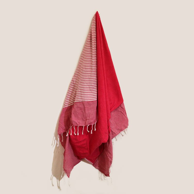 Katoenen Pareo Strandlaken - Hot Roze - 100 x 180 cm