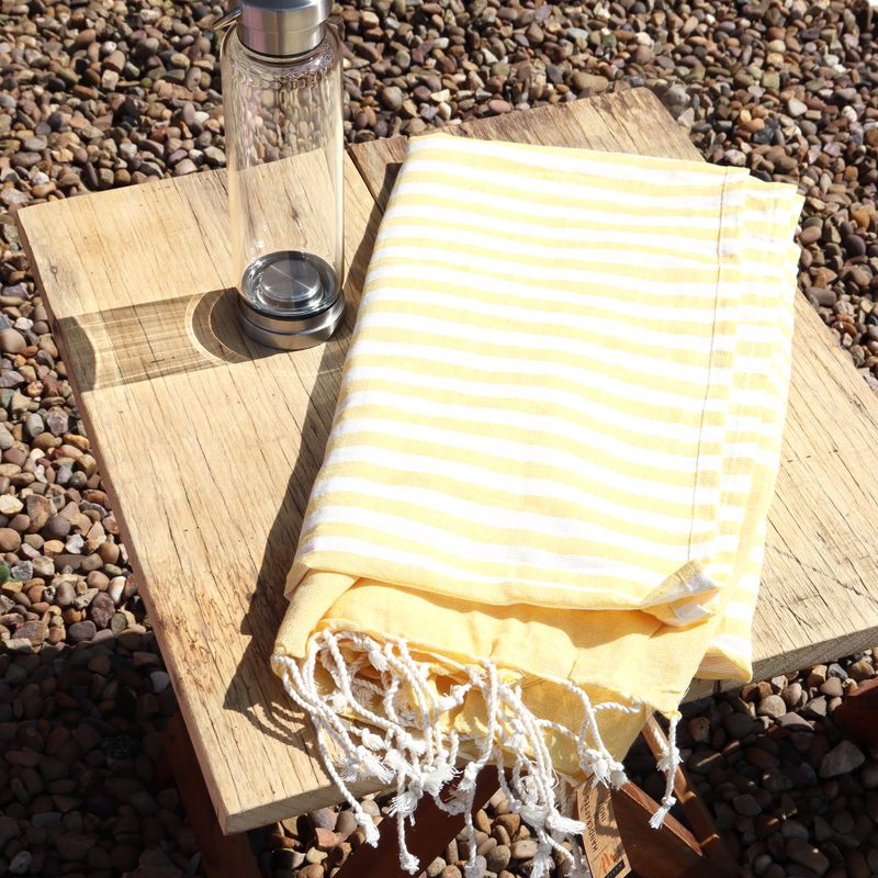 Katoenen Pareo Strandplaid - Zonnig  Geel - 100 x 180 cm