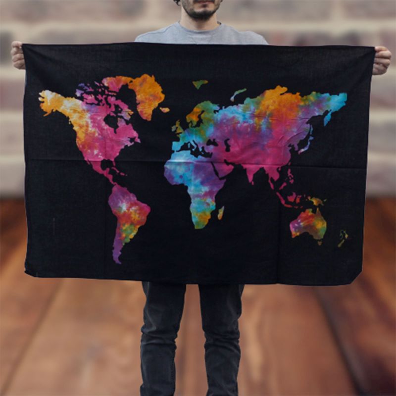 Katoenen Wand Dekoratie Doeken - Wereld