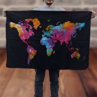 Katoenen Wand Dekoratie Doeken - Wereld