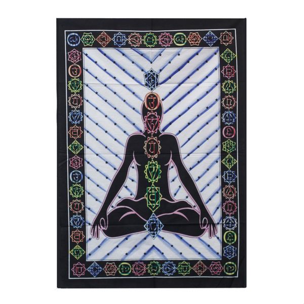 Wanddoek Katoen - Hand Geschilderd - Chakra Boeddha