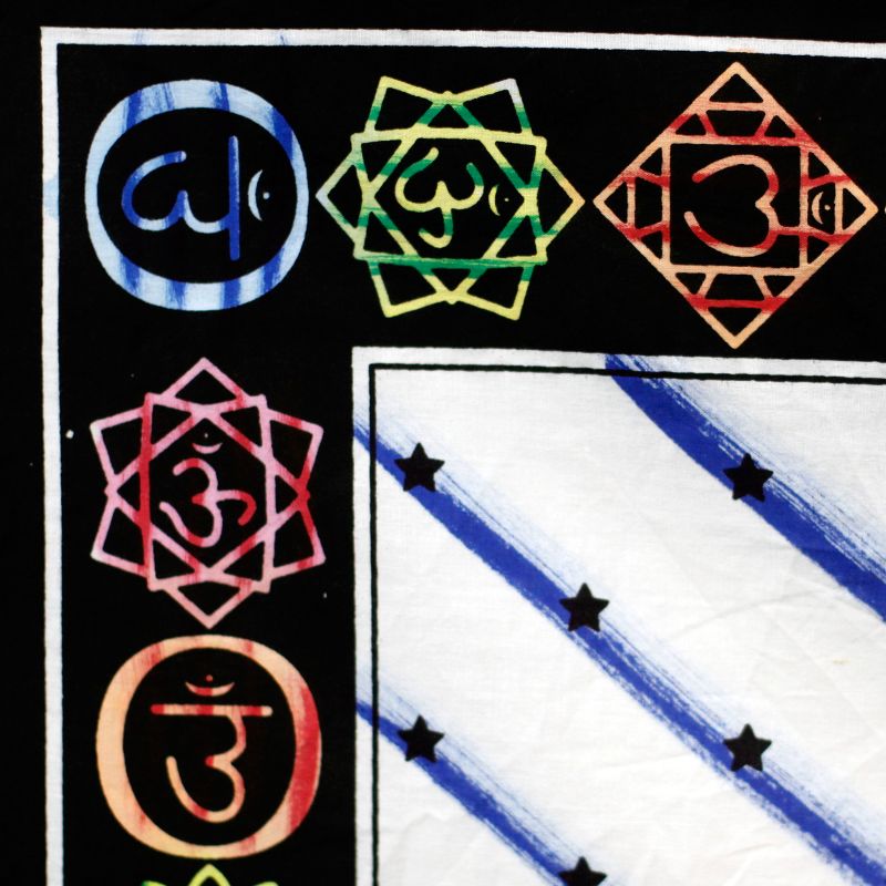 Wanddoek Katoen - Hand Geschilderd - Chakra Boeddha