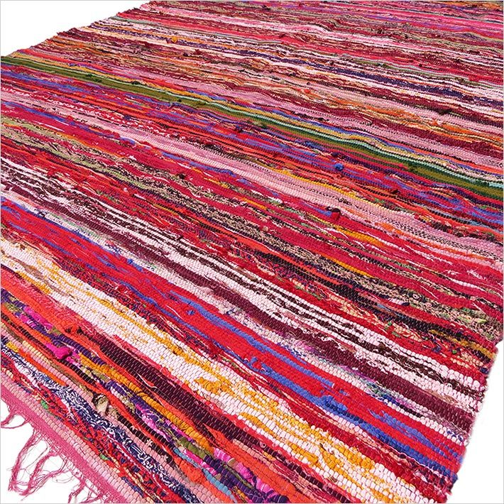 Indiase Recycled Tapijt - Rood - 150 x 90cm
