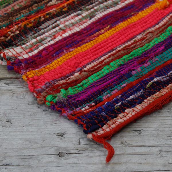 Indiase Recycled Tapijt - Rood - 150 x 90cm