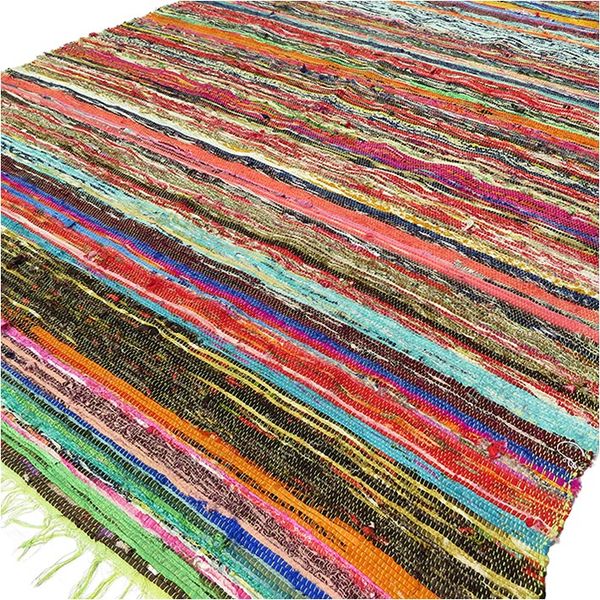Indiase Recycled Tapijt - Groen - 151 x 90cm