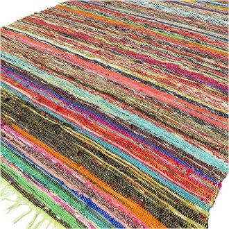 Indiase Recycled Tapijt - Groen - 151 x 90cm