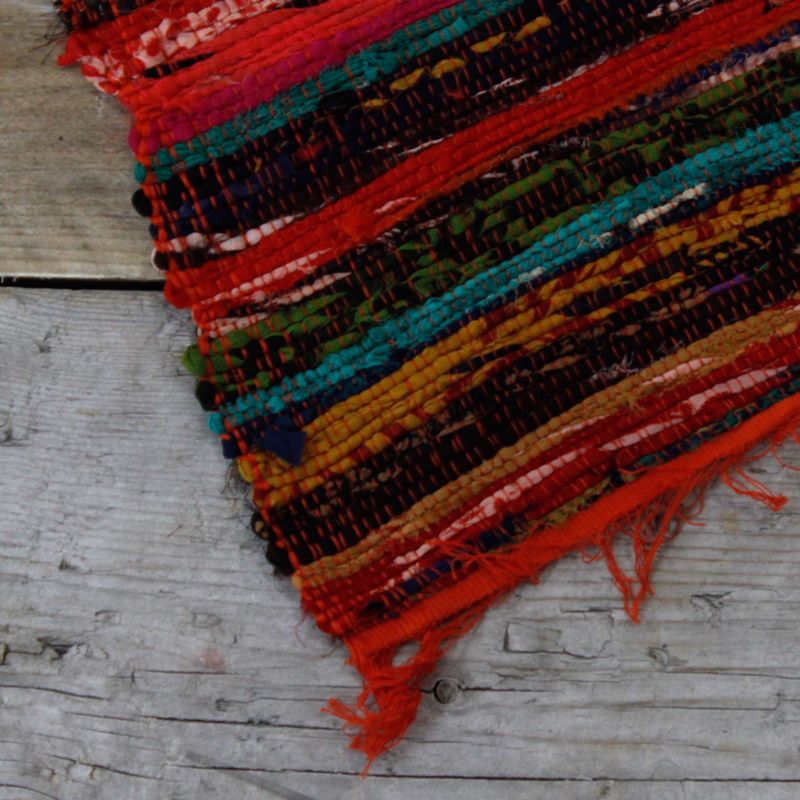 Indiase Recycled Tapijt - Oranje - 152 x 90cm