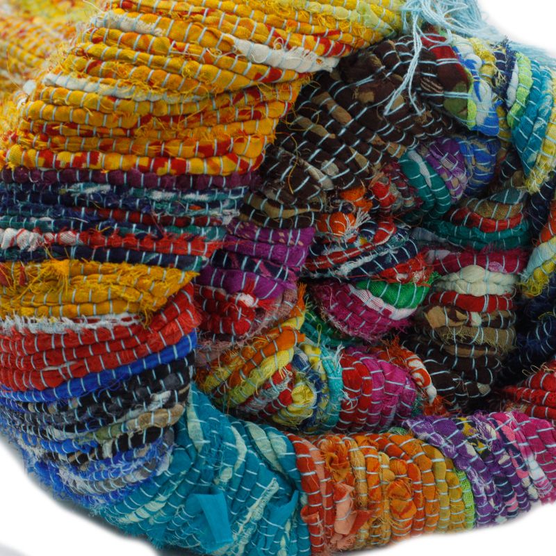 Indiase Recycled Tapijt - Blauw - 153 x 90cm