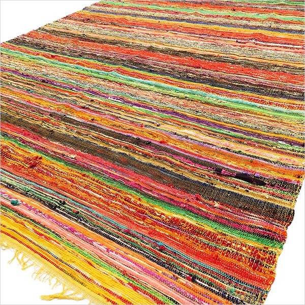 Indiase Recycled Tapijt - Geel - 154 x 90cm