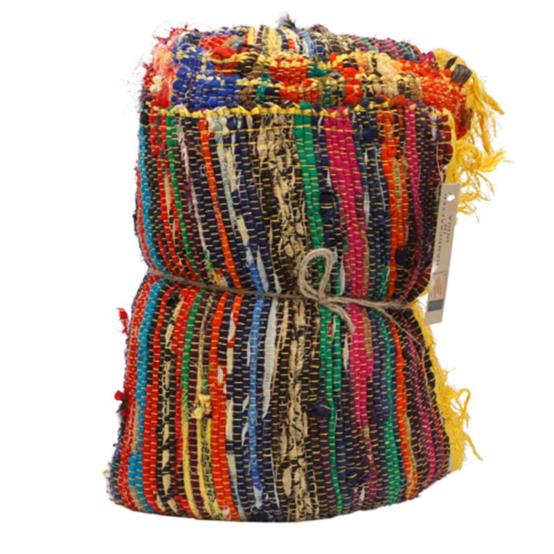 Indiase Recycled Tapijt - Geel - 154 x 90cm