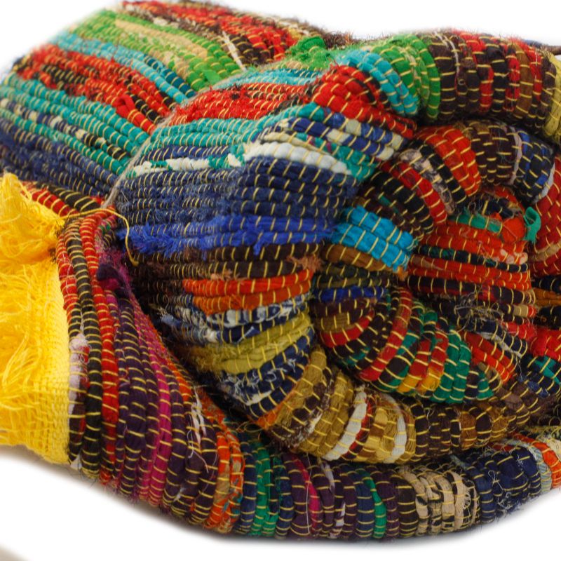 Indiase Recycled Tapijt - Geel - 154 x 90cm