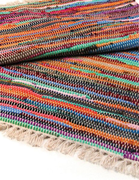 Indiase Recycled Tapijt - Naturel - 155 x 90cm