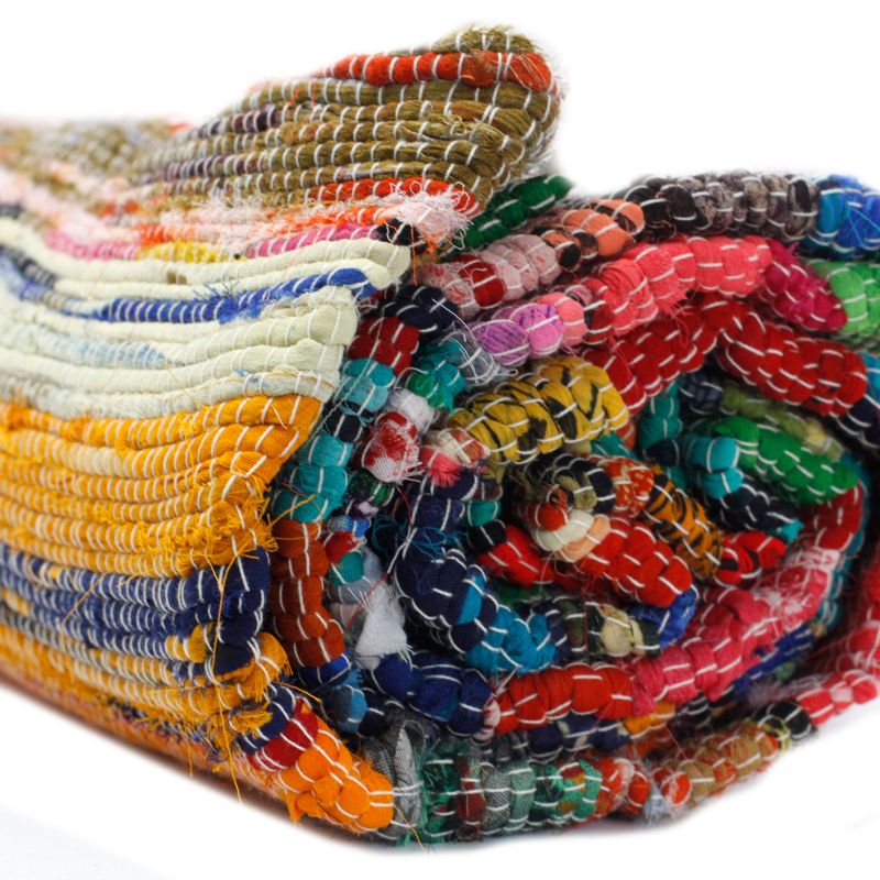 Indiase Recycled Tapijt - Naturel - 155 x 90cm