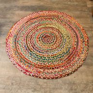Vloerkleed van Jute en Gerecycled Katoen - Rond - 120 cm