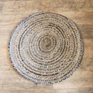 Vloerkleed van Denim en Gerecycled Katoen - Rond - 90 cm