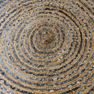 Vloerkleed van Denim en Gerecycled Katoen - Rond - 120 cm