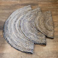 Vloerkleed van Denim en Gerecycled Katoen - Rond - 120 cm