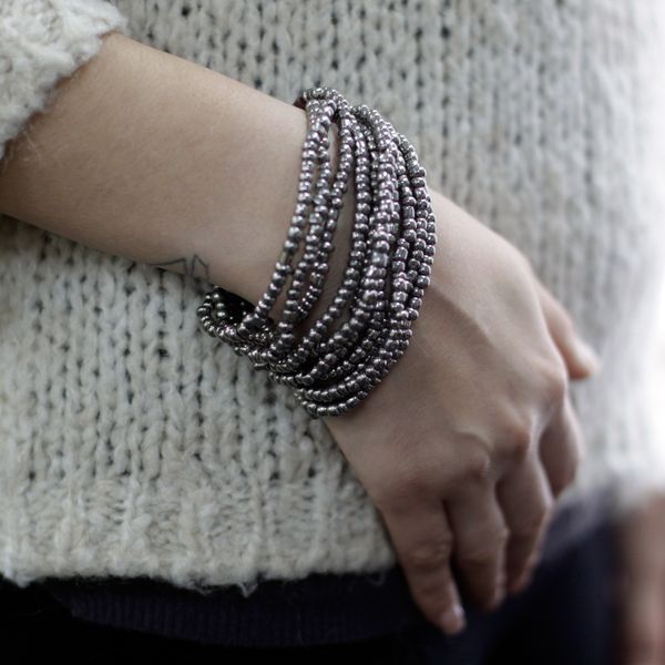 Houten Multi-Bead Armbanden - Asst Goud / Zilver Kleurig