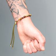 18K Goud Vergulde Edelsteen Armband met Mos Groen Gekleurd Koord - Picasso Jaspis
