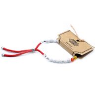 925 Verzilverde Edelsteen Armband met Rood Gekleurd Koord - Witte Howliet Chakra