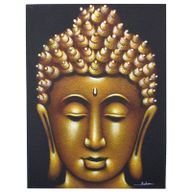 Boeddha Schilderij - Goud & Zandkleurige Afwerking