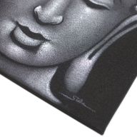 Boeddha Schilderij - Grijs & Zandkleurige Afwerking