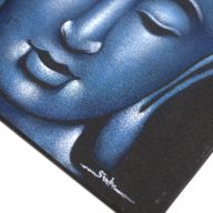Boeddha Schilderij - Blauw & Zandkleurige Afwerking