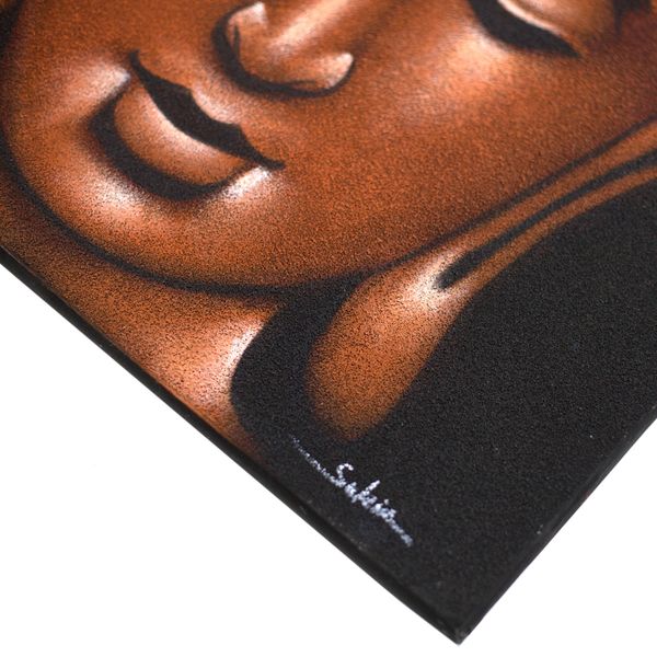 Boeddha Schilderij - Koper & Zandkleurige Afwerking