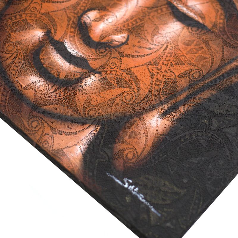 Boeddha Schilderij - Koper Brokaat Detail