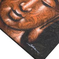 Boeddha Schilderij - Koper Brokaat Detail
