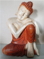 Handgesneden Boeddha Beeld - 30cm - Nadenken