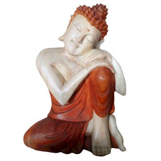 Handgesneden Boeddha Beeld - 30cm - Nadenken