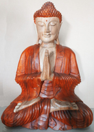 Handgesneden Boeddha Beeld - 30cm - Welkom