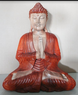 Handgesneden Boeddha Beeld - 40cm - Welkom