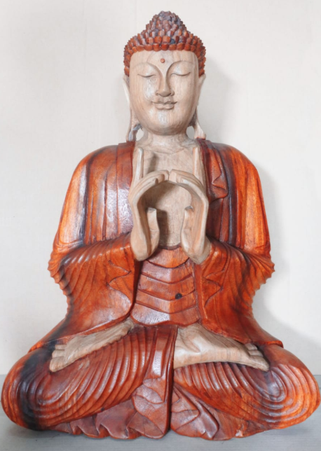 Hand Gesneden Boeddha Beeld - 60cm Twee Handen