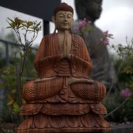 Hand Gesneden Boeddha Beeld - 80cm Bidden