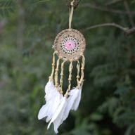 Pastel Roze Macramé Dromenvanger - 9cm (Mixed Kleuren)