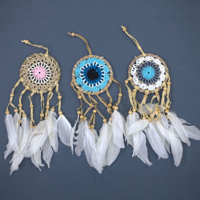 Pastel Blauw Macramé Dromenvange - 9cm (Mixed Kleuren)