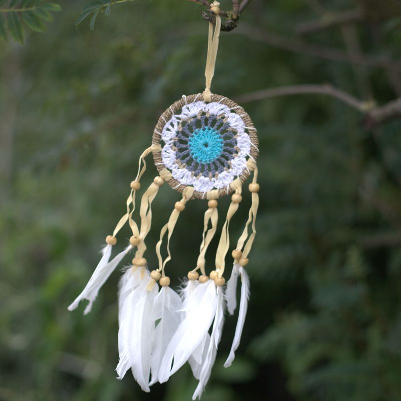 Pastel Blauw Macramé Dromenvange - 9cm (Mixed Kleuren)